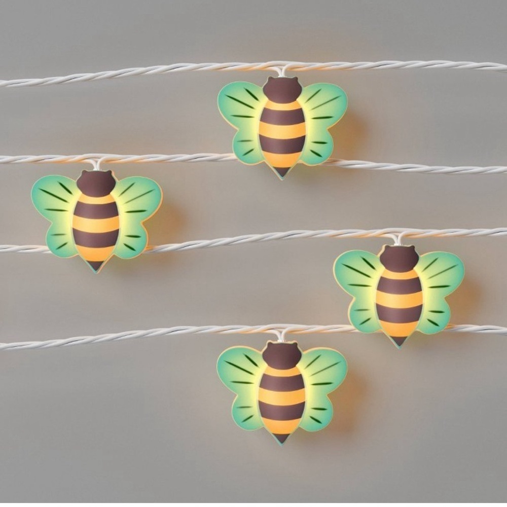 NWT sun squad bee 10 count iridescent string lights 6 feet